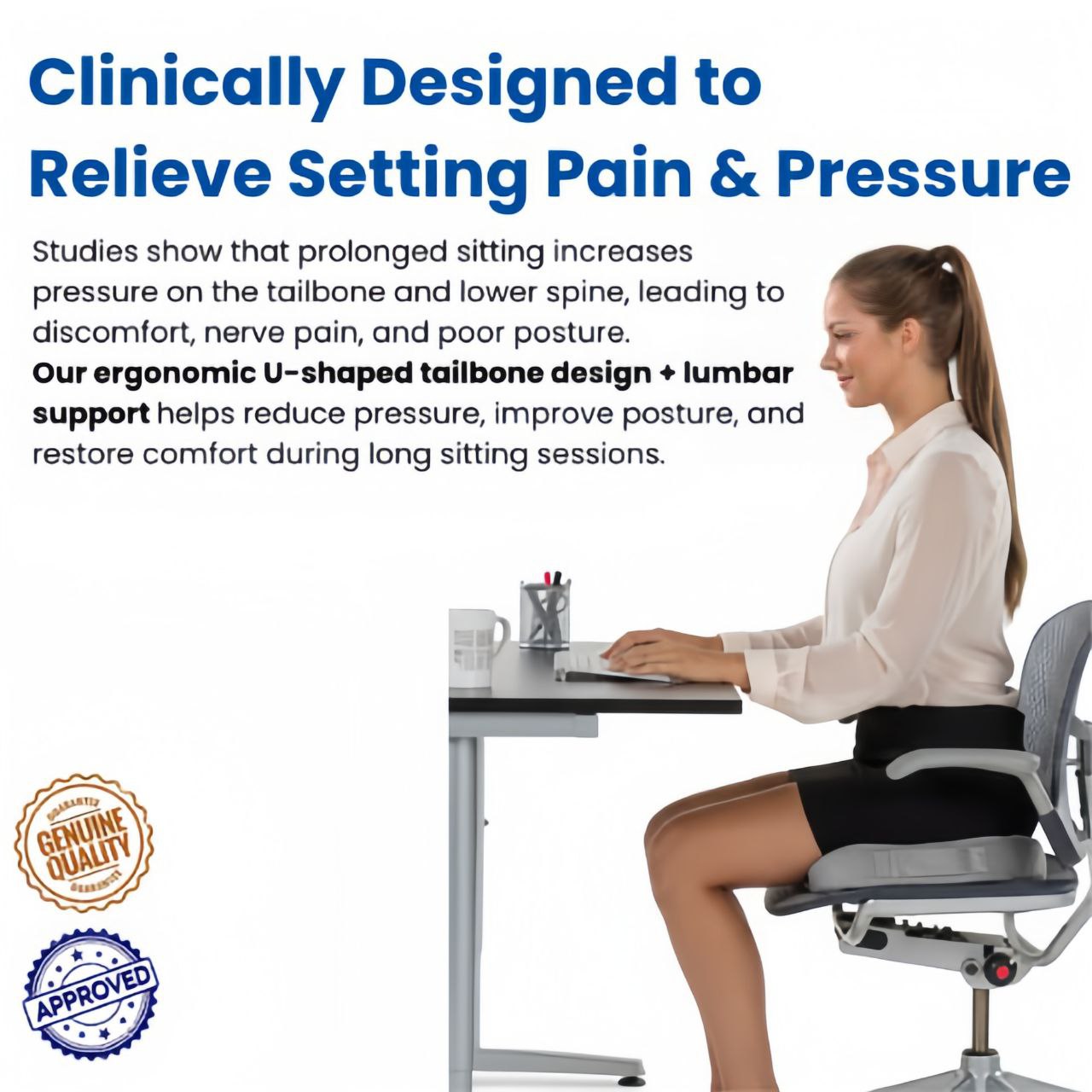 Situra Advanced Pressure Relief - seat cushion for Tailbone & Sciatic Support