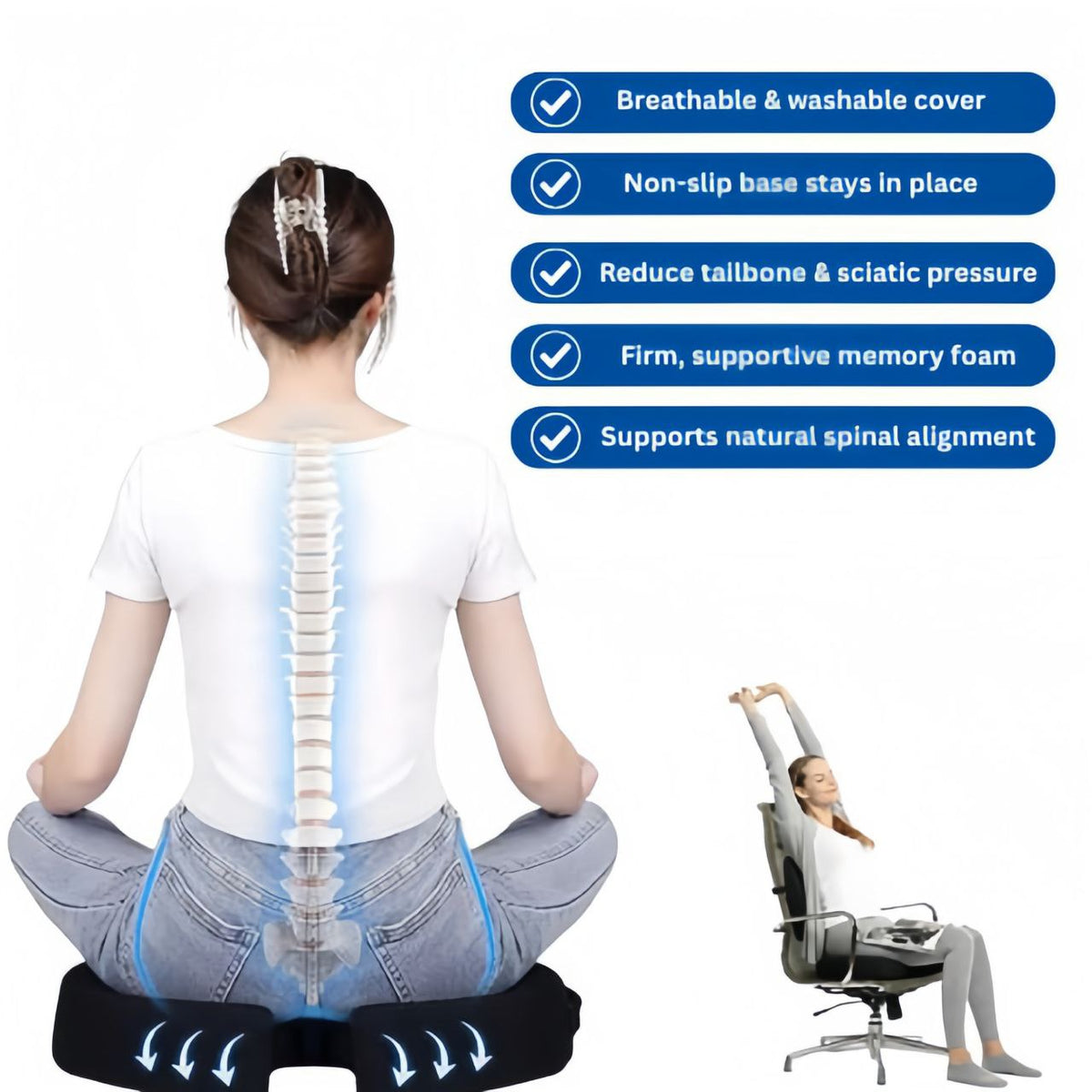 Situra Advanced Pressure Relief - seat cushion for Tailbone & Sciatic Support