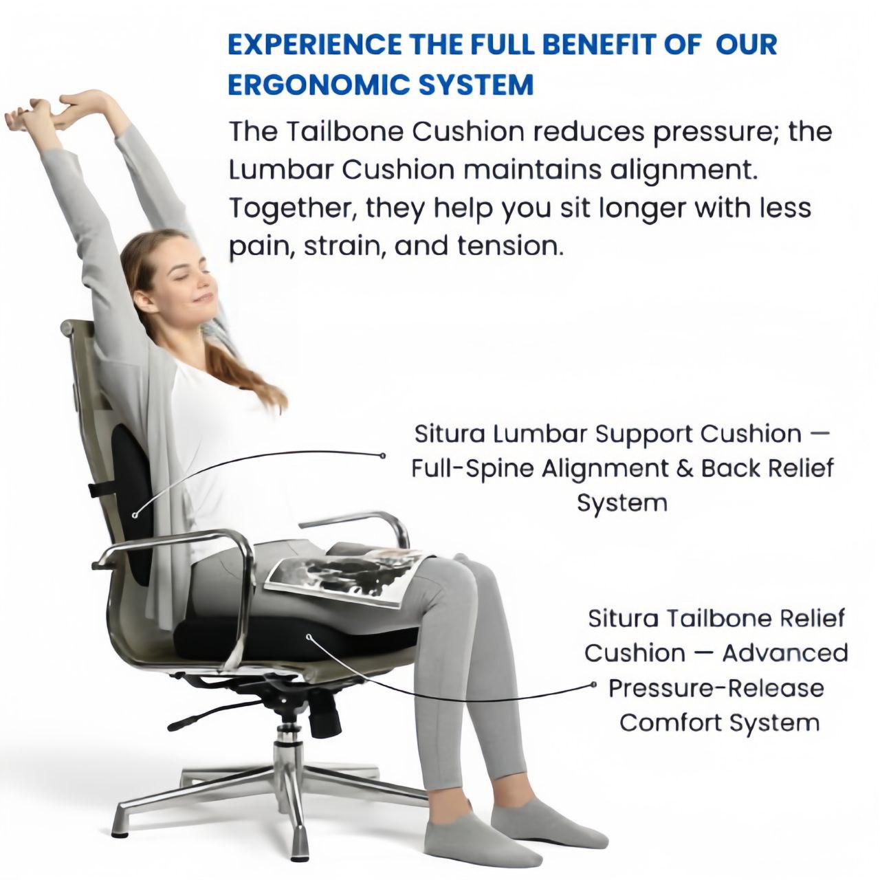 Situra Advanced Pressure Relief - seat cushion for Tailbone & Sciatic Support